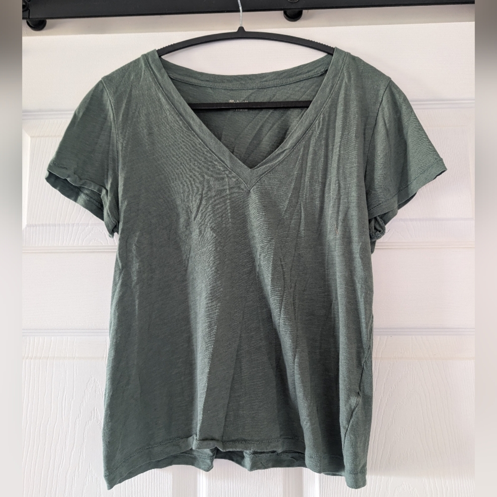 Madewell Green V-Neck Women's Top